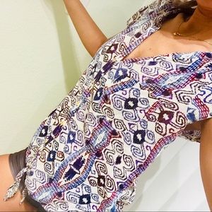 Lucky Brand Tribal Pattern Button Down Top